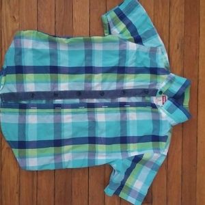 Boys Plaid Button Up Shirt Size Medium 8